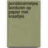 Ponsbloemetjes borduren op papier met kraaltjes door L. van Lier