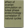 Effect of ovarian stimulation on luteal phase endocrinology - correlation in natural cycles door A. Tavaniotou