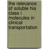 The relevance of soluble HIA class I molecules in clinical transportation door C.A. Koelman