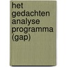 Het Gedachten Analyse Programma (GAP) by H. Beuker