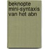 Beknopte mini-syntaxis van het abn