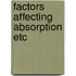 Factors affecting absorption etc