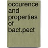 Occurence and properties of bact.pect door Rombouts