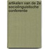 Artikelen van de 2e sociolinguistische conferentie