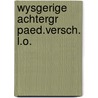 Wysgerige achtergr paed.versch. l.o. door Klinken