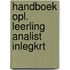 Handboek opl. leerling analist inlegkrt
