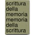 Scrittura della memoria Memoria della scrittura