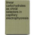 Linear carbohydrates as chiral selectors in capillary electrophyoresis