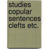 Studies copular sentences clefts etc. door Robert Declerck