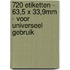 720 etiketten - 63,5 x 33,9mm - voor universeel gebruik