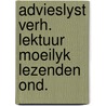 Advieslyst verh. lektuur moeilyk lezenden ond. by Unknown