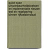 Quick-scan uitvoerbaarheidstoetsen en implementatie nieuwe wet en regelgeving binnen Rijkswaterstaat door M. van Elswijk