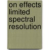 On effects limited spectral resolution by Lavrenov