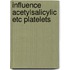 Influence acetylsalicylic etc platelets