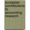 European contributions to accounting research door Onbekend
