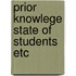 Prior knowlege state of students etc