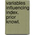 Variables influencing index. prior knowl.