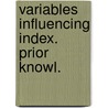 Variables influencing index. prior knowl. door Dochy