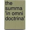 The Summa 'in Omni Doctrina' door Bos, Egbert P.