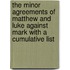 The minor agreements of Matthew and Luke against Mark with a cumulative list
