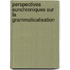 Perspectives sunchroniques sur la grammaticalisation