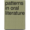 Patterns in oral literature door Onbekend