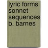 Lyric forms sonnet sequences b. barnes door Blank