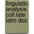 Linguistic analysis coll.late latin doc
