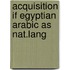 Acquisition if egyptian arabic as nat.lang