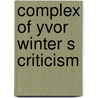 Complex of yvor winter s criticism by Sexton