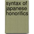 Syntax of japanese honorifics