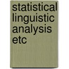 Statistical linguistic analysis etc by Nora Roberts