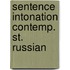 Sentence intonation contemp. st. russian