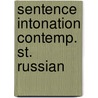 Sentence intonation contemp. st. russian door Werumeus Buning