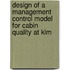 Design of a management control model for cabin quality at KLM