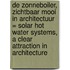 De zonneboiler, zichtbaar mooi in architectuur = Solar hot water systems, a clear attraction in architecture