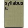 Syllabus A door Onbekend