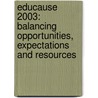 Educause 2003: Balancing opportunities, expectations and resources door W.E. ter Borg