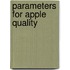 Parameters for apple quality