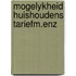 Mogelykheid huishoudens tariefm.enz