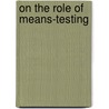 On the role of means-testing door Oorschot