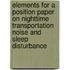 Elements for a position paper on nighttime transportation noise and sleep disturbance