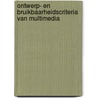 Ontwerp- en bruikbaarheidscriteria van multimedia door H. Bouwman