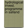 Hydrological invest. programme in salland by Unknown