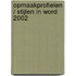 Opmaakprofielen / stijlen in Word 2002