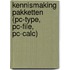Kennismaking pakketten (PC-type, PC-file, PC-calc)