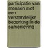 Participatie van mensen met een verstandelijke beperking in de samenleving