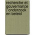 Recherche et gouvernance / Onderzoek en beleid