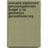 Evaluatie experiment persoonsgebonden budget in de geestelijke gezondheidszorg