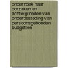 Onderzoek naar oorzaken en achtergronden van onderbesteding van persoonsgebonden budgetten door J. Mensink